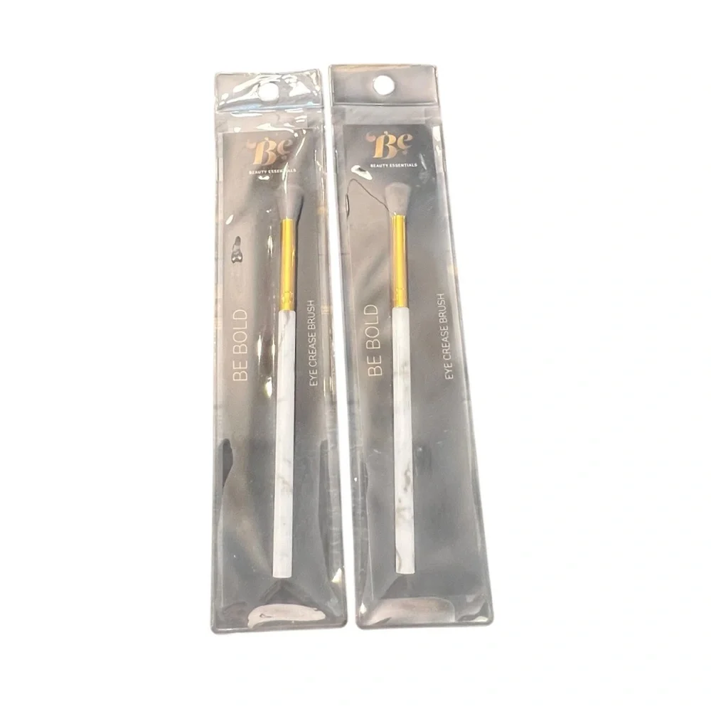 Beauty Essentials Makeup Brush 2 Pc Eye Crease Eyeshadow Marble Color‎ Handle